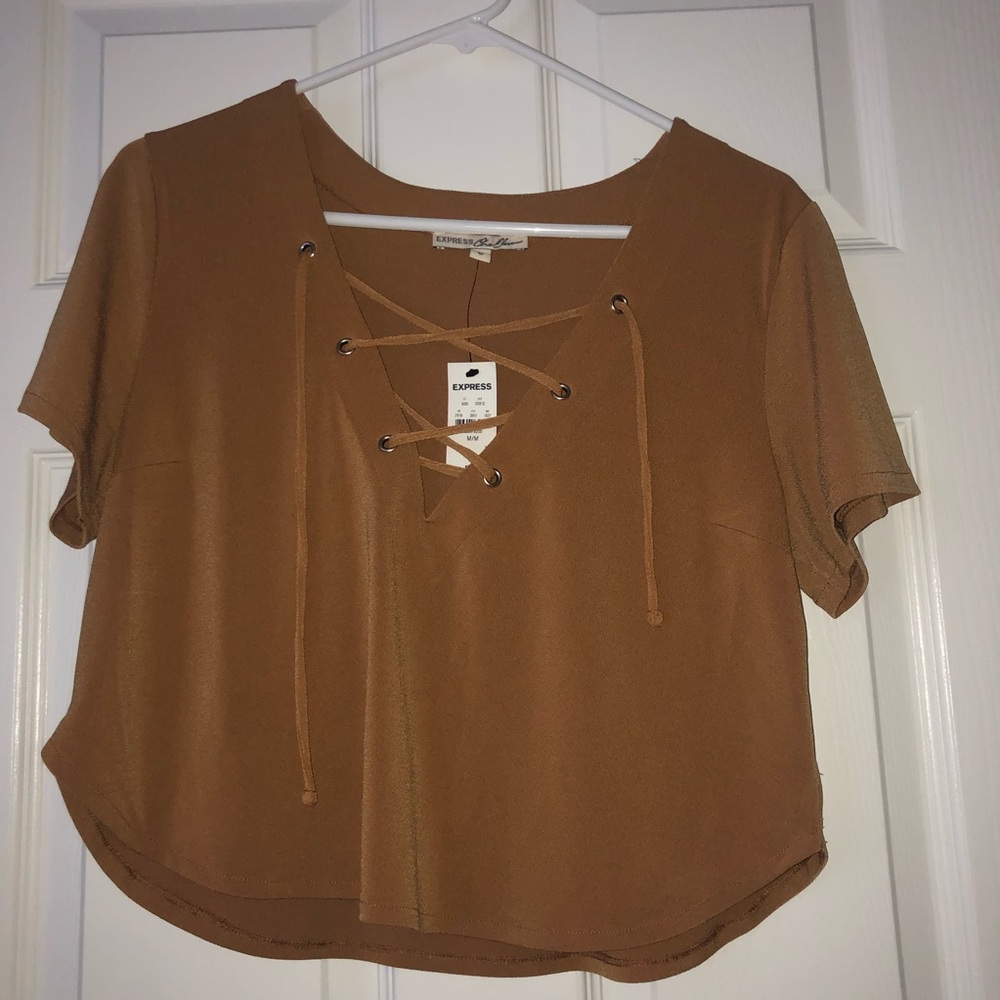 NWT lace-up neck blouse